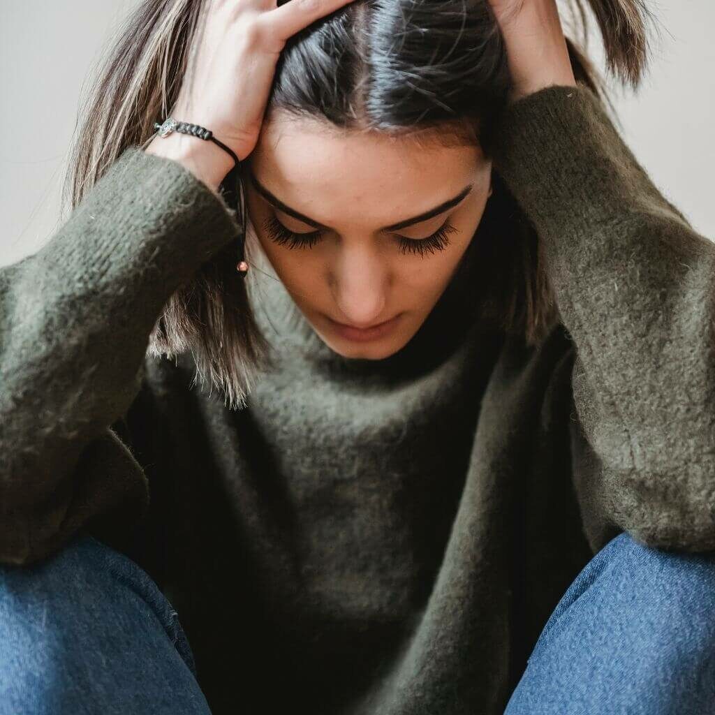 Woman who is worried and anxious